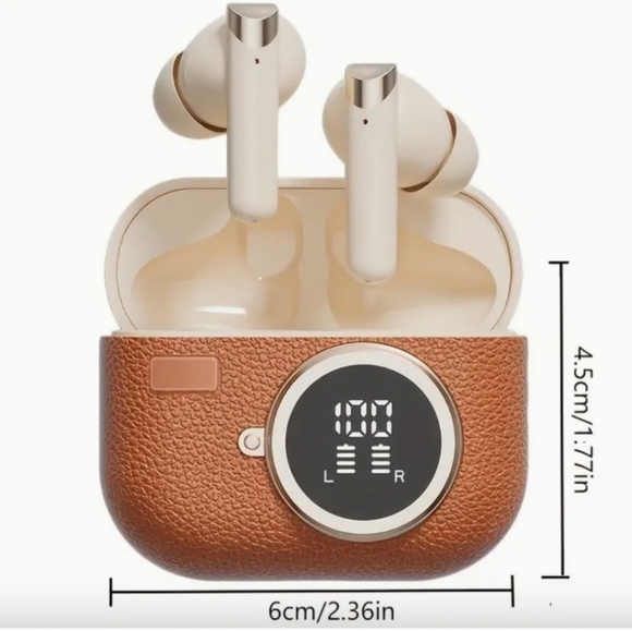 KFG Brown Wireless Earbuds with Charging Case NIB SEALED - Picture 1 of 2